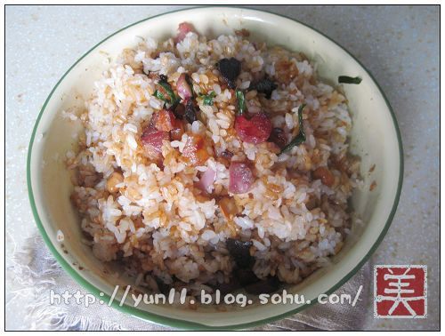 蒸腊味糯米饭步骤8