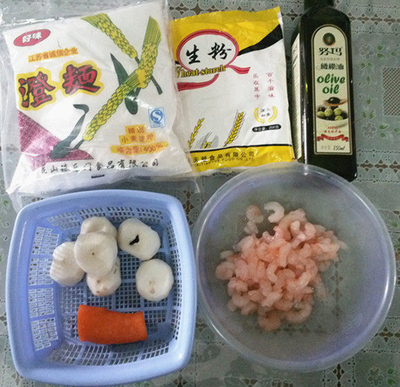 水晶虾饺步骤1