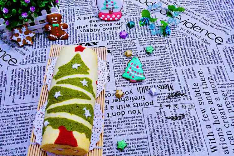 圣诞树蛋糕卷#甜蜜之步骤21