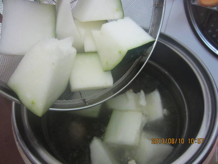 绿豆意米冬瓜汤步骤8