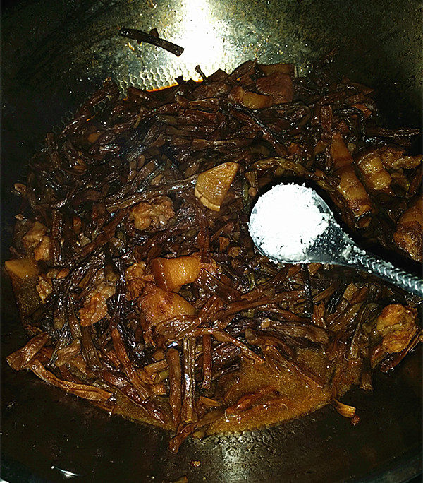 幹豆角烧肉步骤12