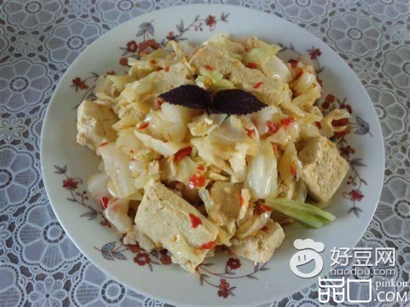 剁椒冻豆腐炒白菜
