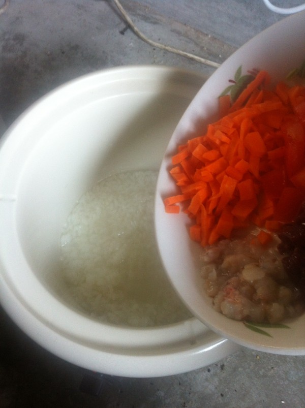 胡萝卜猪肝粥步骤6