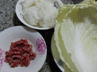牛肉末白菜泡饭步骤1