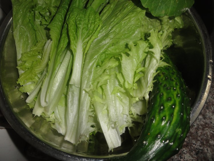 黄瓜拌生菜步骤1