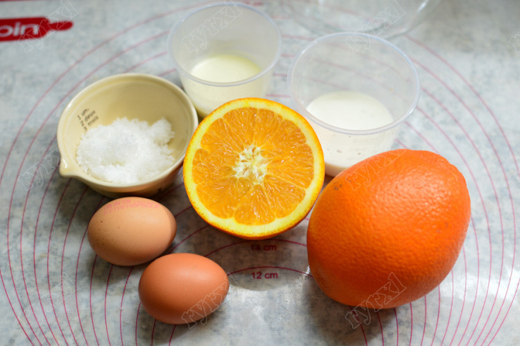 橙香烤布丁步骤1
