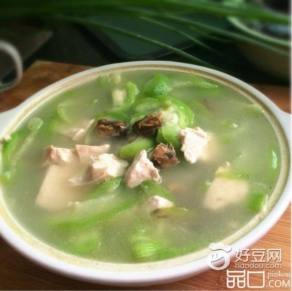 丝瓜海蛎豆腐汤