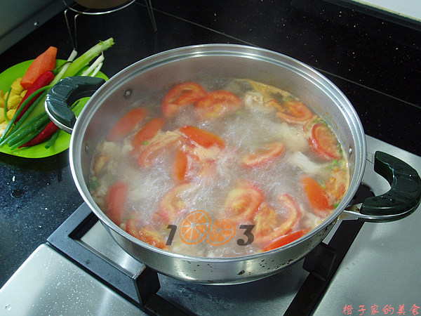 花蛤番茄煮面条步骤8